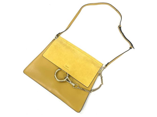 Borsa a tracolla Chloé Faye in pelle gialla Giallo - vista 4