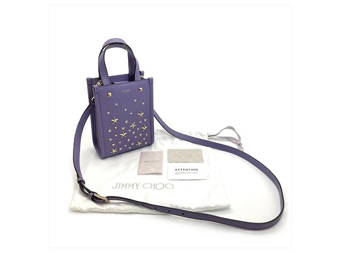 Borsa a tracolla Jimmy Choo Mini N S Tote CZN con borchie di cristallo Porpora - vista 10