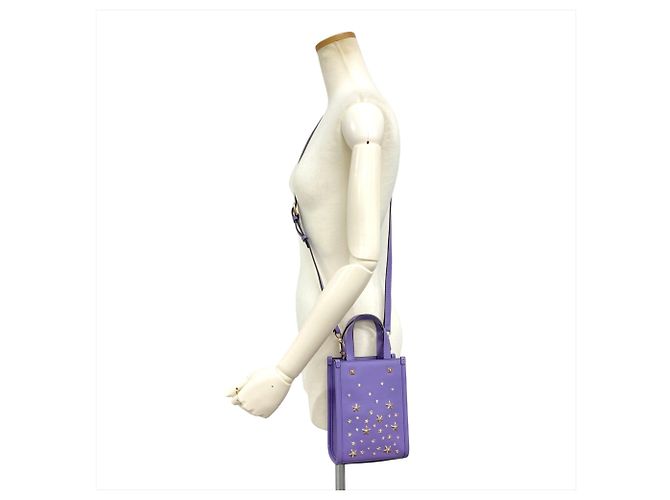 Borsa a tracolla Jimmy Choo Mini N S Tote CZN con borchie di cristallo Porpora - vista 2