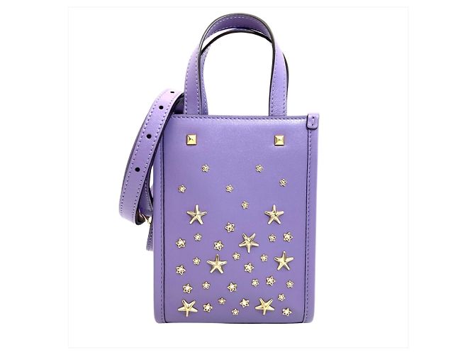 Borsa a tracolla Jimmy Choo Mini N S Tote CZN con borchie di cristallo Porpora - vista 3