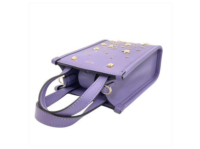 Borsa a tracolla Jimmy Choo Mini N S Tote CZN con borchie di cristallo Porpora - vista 4