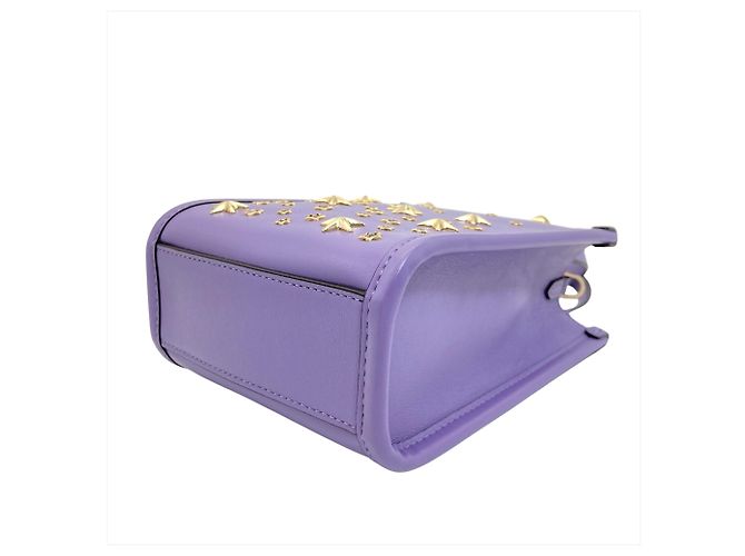 Borsa a tracolla Jimmy Choo Mini N S Tote CZN con borchie di cristallo Porpora - vista 5