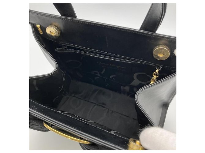 Borsa Salvatore Ferragamo Vara Ribbon Nero - vista 6