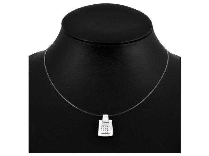Collana con pendente Chaumet in oro bianco 18K - vista 2