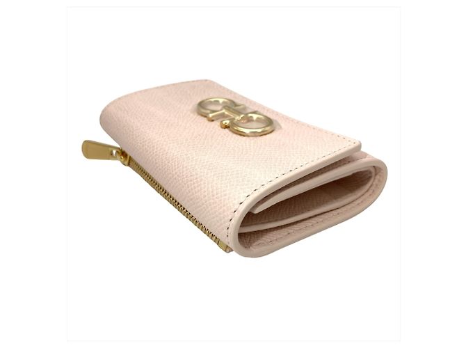 Cartera Tri-fold Gancini Salvatore Ferragamo Rosa - vista 3