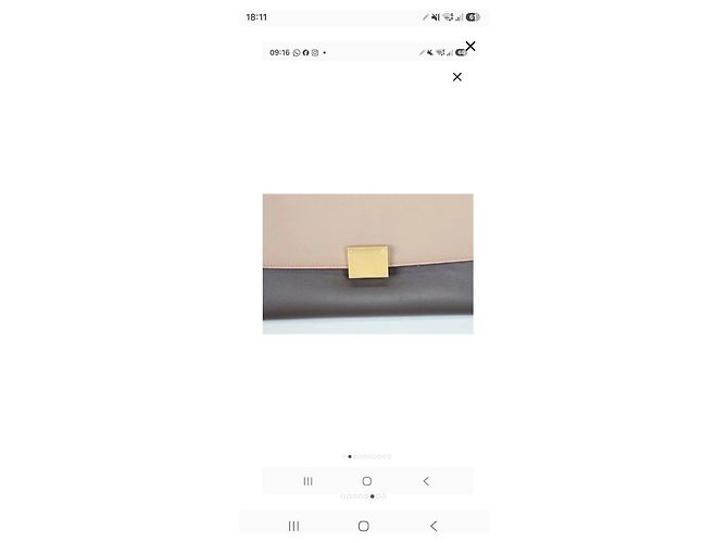 Céline Borsa Celine Trapeze Tricolor in pelle e camoscio Marrone Beige Marrone scuro - vista 3