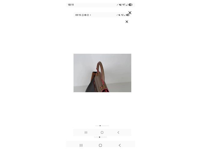 Céline Borsa Celine Trapeze Tricolor in pelle e camoscio Marrone Beige Marrone scuro - vista 5