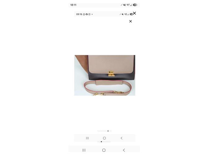 Céline Borsa Celine Trapeze Tricolor in pelle e camoscio Marrone Beige Marrone scuro - vista 7