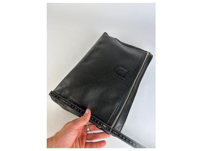 Céline Pouch Vintage Celine in pelle liscia Nero Argento - vista 13