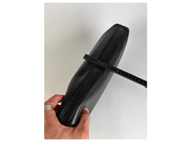 Céline Pouch Vintage Celine in pelle liscia Nero Argento - vista 14