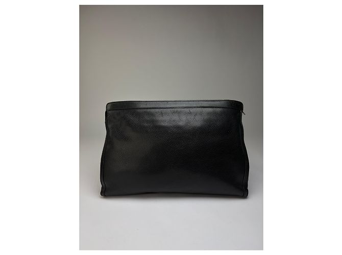Céline Pouch Vintage Celine in pelle liscia Nero Argento - vista 2