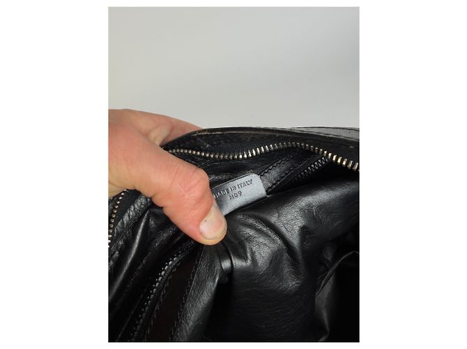 Céline Pouch Vintage Celine in pelle liscia Nero Argento - vista 5