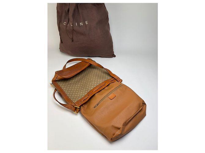Triomphe Céline Vintage Celine Macadam Canvas Bucket Bag c. 1990 Beige Brown - Ansicht 3
