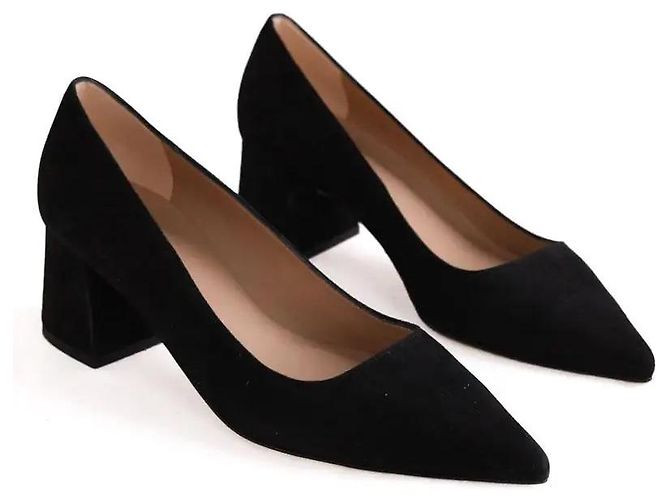 Décolleté Sloane nere in camoscio Lk Bennett Nero - vista 3