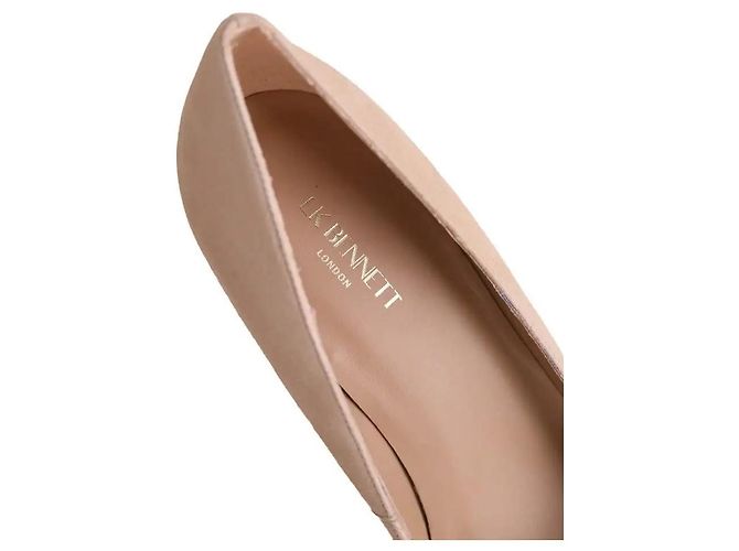 Décolleté Lk Bennett Floret beige in camoscio - vista 4