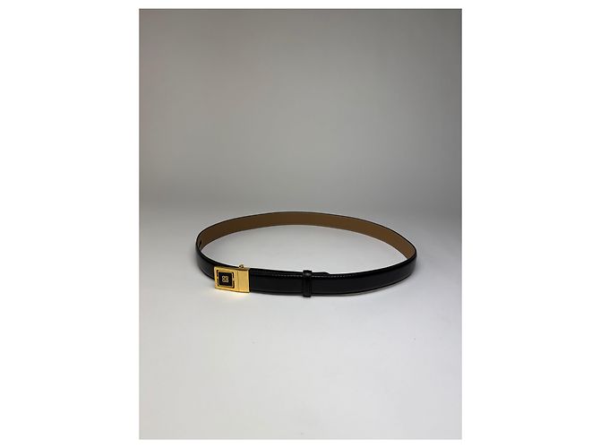 Cintura in pelle Vintage Givenchy Logo Nero Oro - vista 7