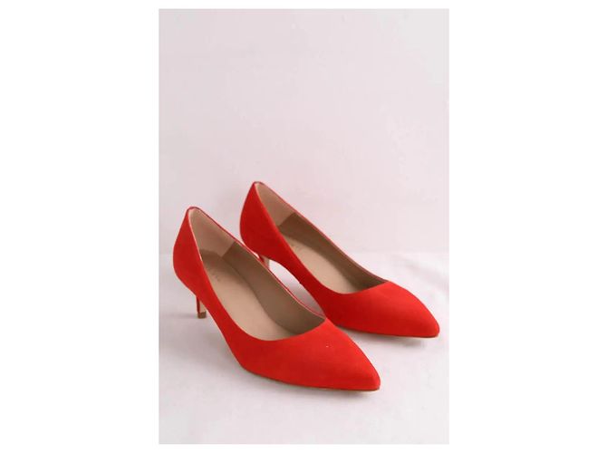 Décolleté Audrey rosse in camoscio Lk Bennett Rosso - vista 3