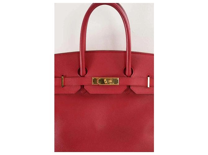 Borsa Hermès Birkin 35 in pelle epsom rossa Rosso - vista 2