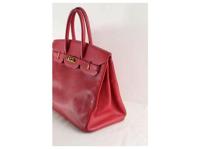 Borsa Hermès Birkin 35 in pelle epsom rossa Rosso - vista 3