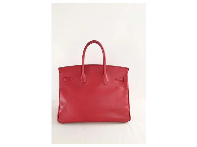 Borsa Hermès Birkin 35 in pelle epsom rossa Rosso - vista 5
