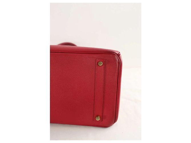 Borsa Hermès Birkin 35 in pelle epsom rossa Rosso - vista 7