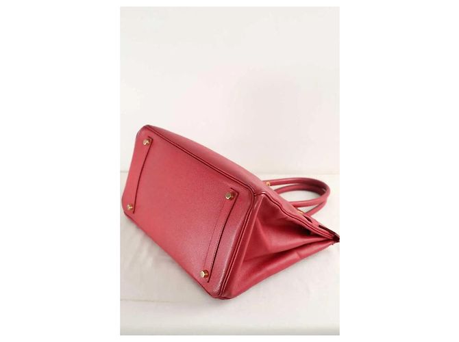 Borsa Hermès Birkin 35 in pelle epsom rossa Rosso - vista 8