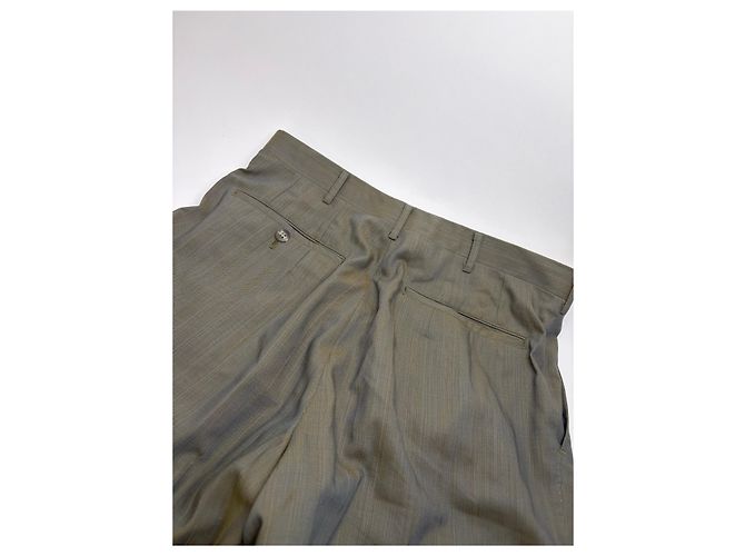 Vintage Givenchy Men's Wool Blend Suit Olive Green L - view 14