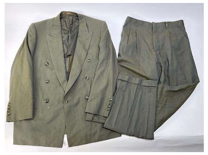 Vintage Givenchy Men's Wool Blend Suit Olive Green L - view 15