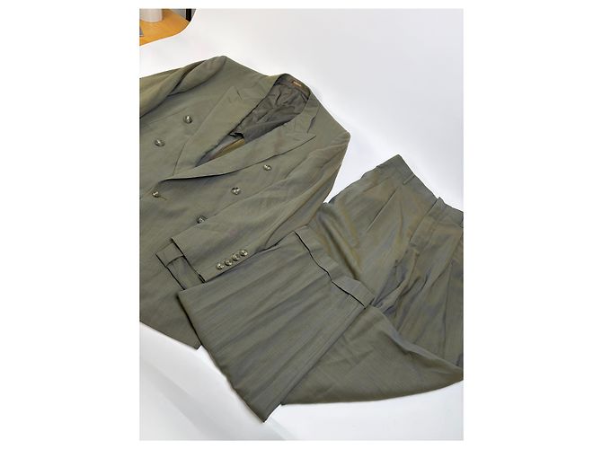 Vintage Givenchy Men's Wool Blend Suit Olive Green L - view 2