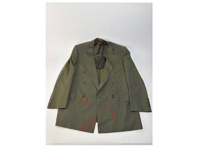 Vintage Givenchy Men's Wool Blend Suit Olive Green L - view 3