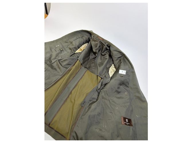 Vintage Givenchy Men's Wool Blend Suit Olive Green L - view 7