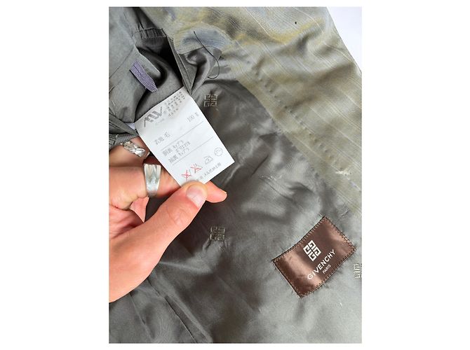 Vintage Givenchy Men's Wool Blend Suit Olive Green L - view 8
