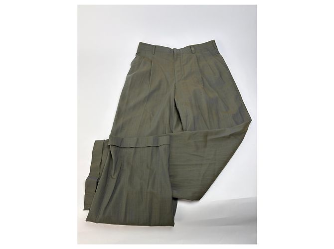 Vintage Givenchy Men's Wool Blend Suit Olive Green L - view 9