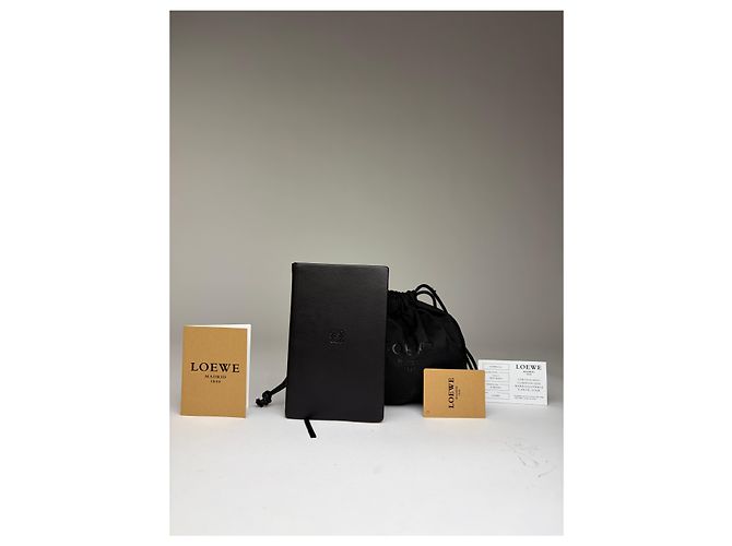 Vintage Loewe Vogue Calf Leather Notebook Black Beige - view 12