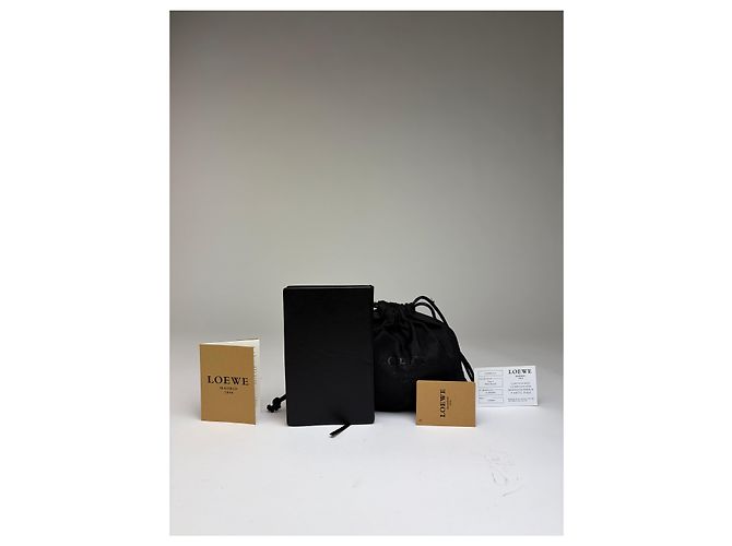 Vintage Loewe Vogue Calf Leather Notebook Black Beige - view 2