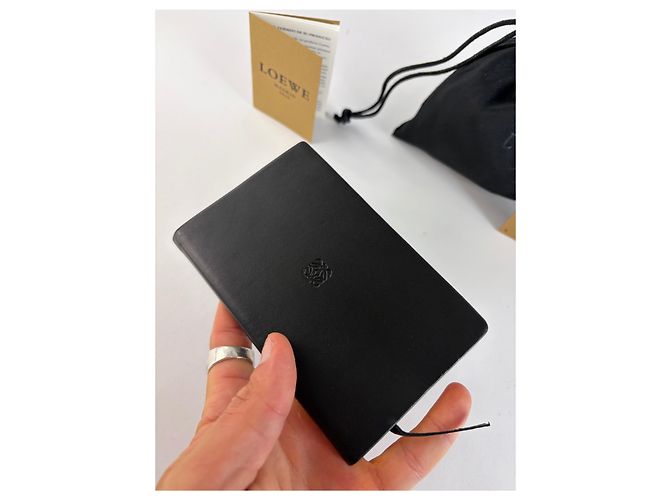 Vintage Loewe Vogue Calf Leather Notebook Black Beige - view 4
