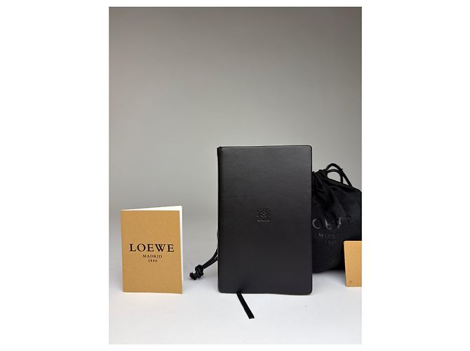 Vintage Loewe Vogue Calf Leather Notebook Black Beige - view 6