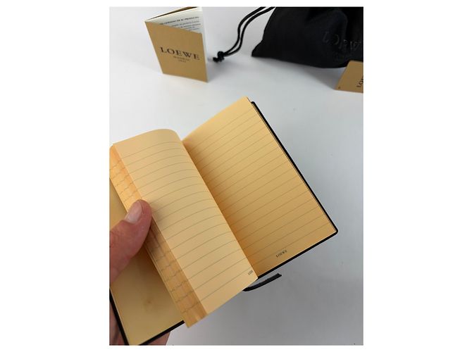 Vintage Loewe Vogue Calf Leather Notebook Black Beige - view 7