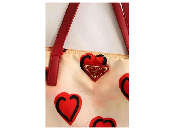 Bolso tote Prada beige de tela - vista 4