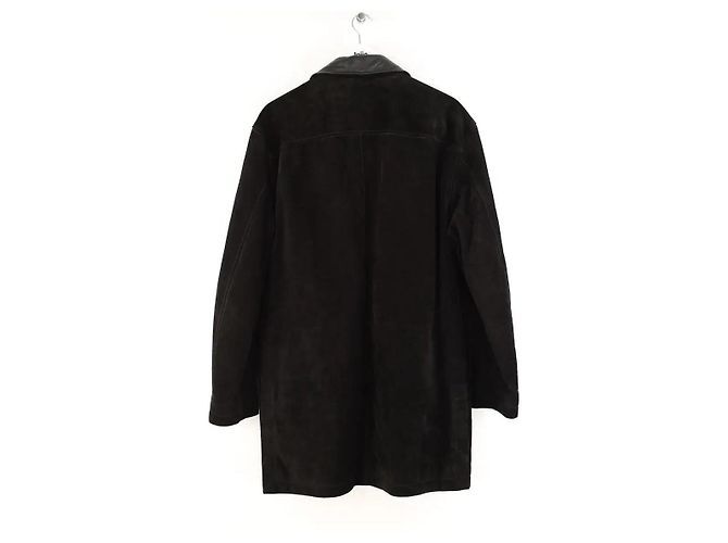 Autre Marque Abrigo Saint Laurent de cuero negro - vista 3