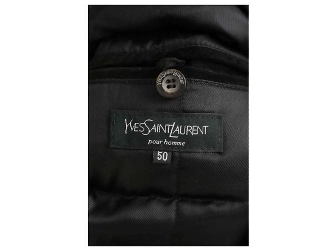 Autre Marque Abrigo Saint Laurent de cuero negro - vista 6