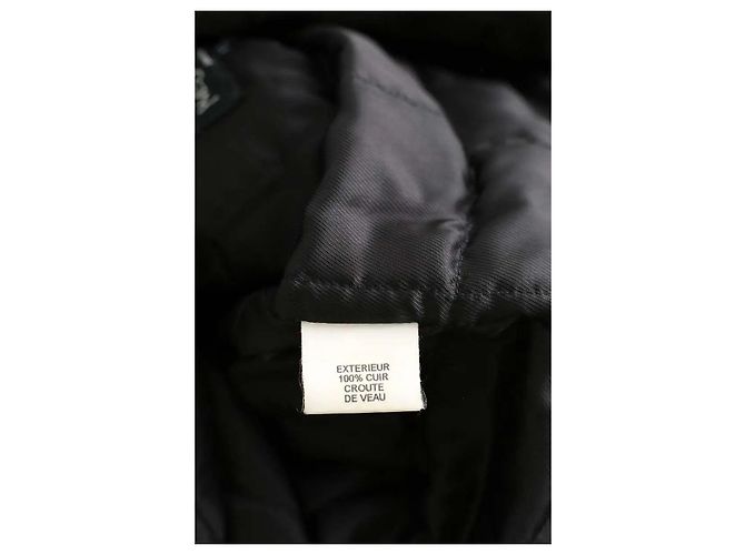 Autre Marque Abrigo Saint Laurent de cuero negro - vista 7