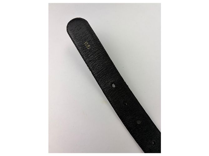 Edge Céline Vintage Celine Ledergürtel Schwarz Goldene Schnalle - Ansicht 4