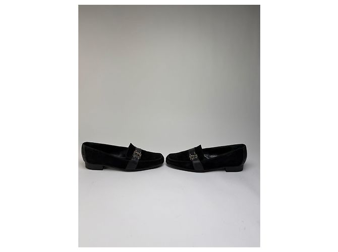 Vintage Loewe Suede Leather Loafers Schwarz EU37.5 - Ansicht 3
