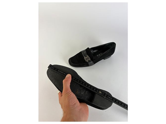 Vintage Loewe Suede Leather Loafers Schwarz EU37.5 - Ansicht 8
