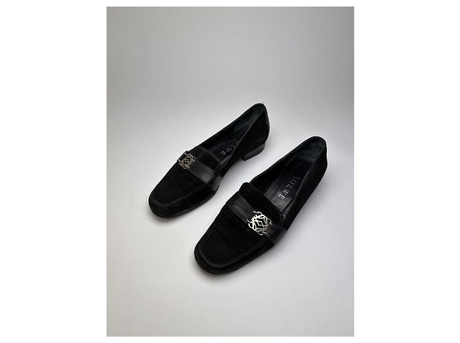 Vintage Loewe Suede Leather Loafers Schwarz EU37.5 - Ansicht 9