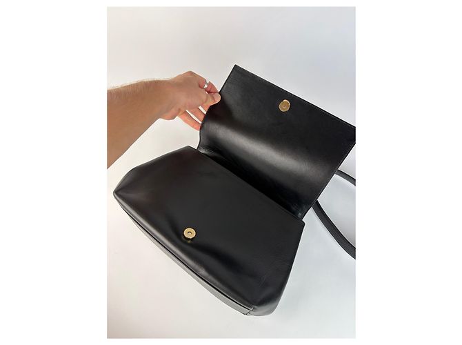 Vintage Givenchy Antigona strukturierte Lederhandtasche mit oberem Griff Schwarz Gold - Ansicht 10