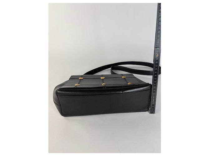 Vintage Givenchy Antigona strukturierte Lederhandtasche mit oberem Griff Schwarz Gold - Ansicht 13