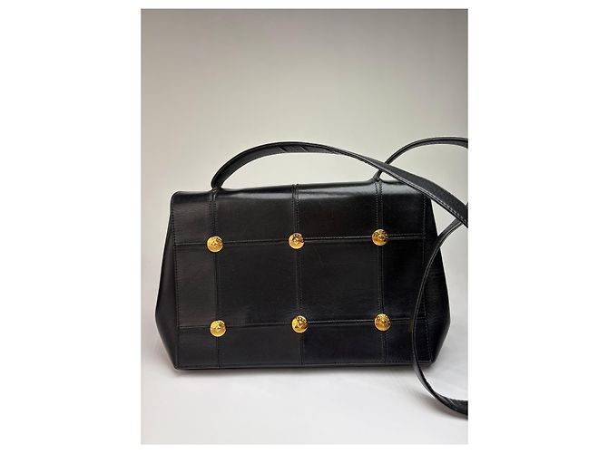 Vintage Givenchy Antigona strukturierte Lederhandtasche mit oberem Griff Schwarz Gold - Ansicht 14