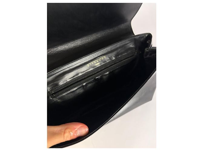 Vintage Givenchy Antigona strukturierte Lederhandtasche mit oberem Griff Schwarz Gold - Ansicht 3